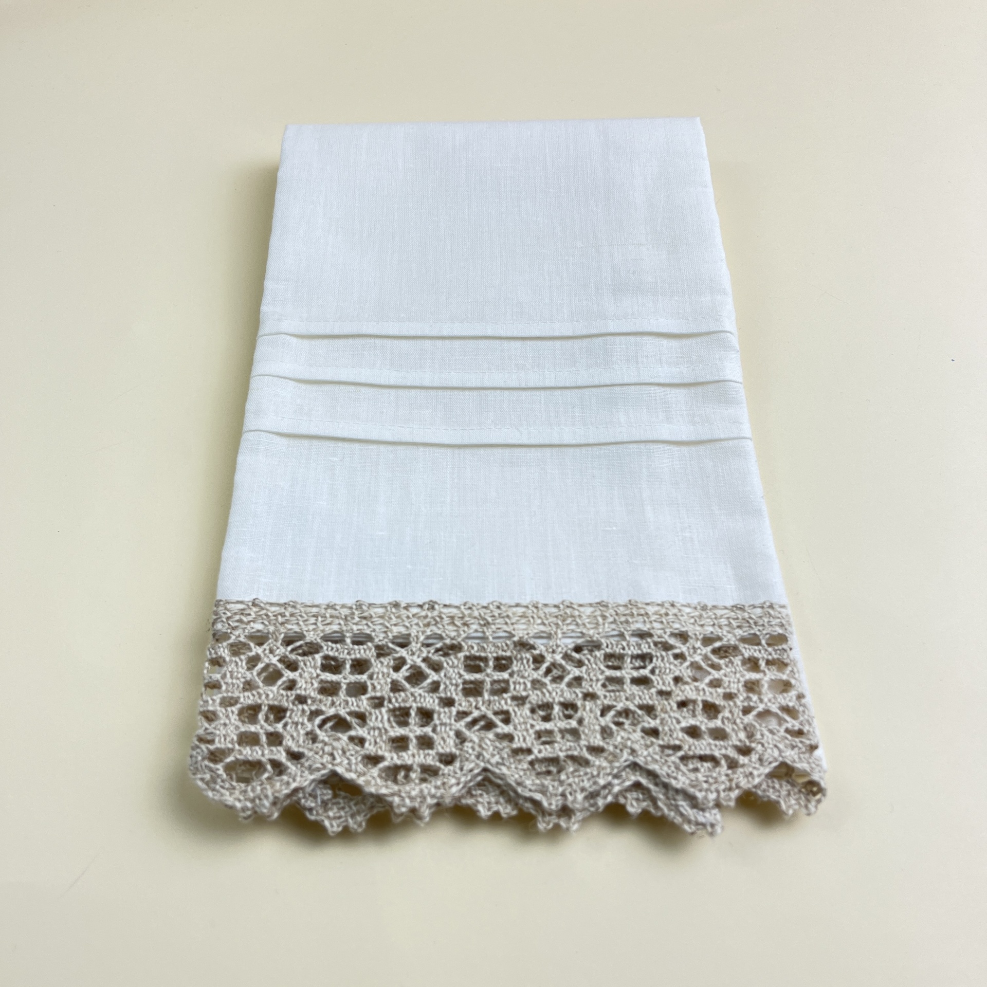 Toalha Batizado Linho Renda Estopa