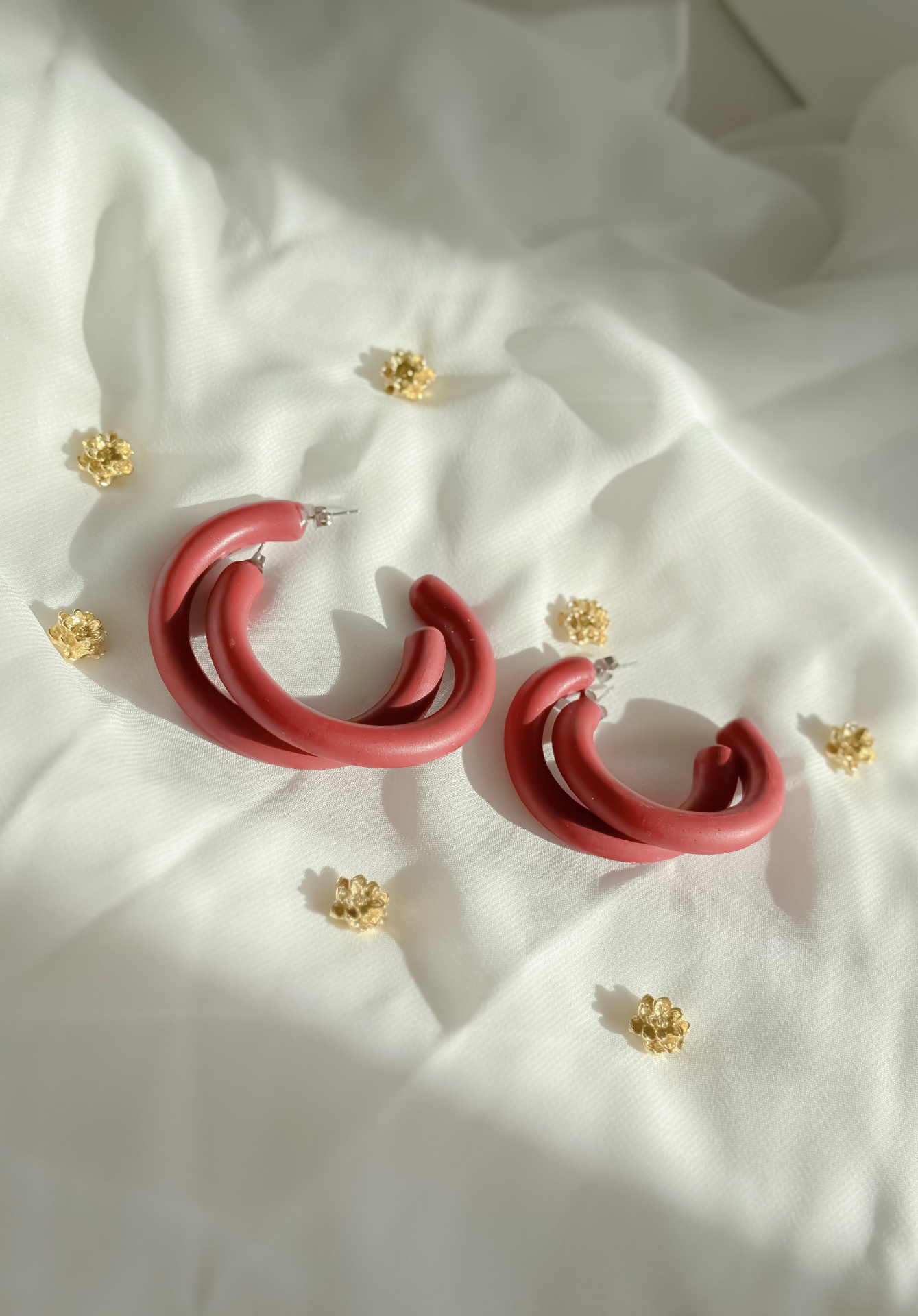 Argolas Vermelhas - dois tamanhos Argolas Vermelhas - dois tamanhos