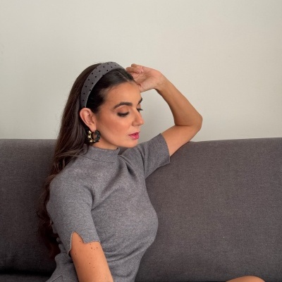 Argolas flores pretas - Tam M