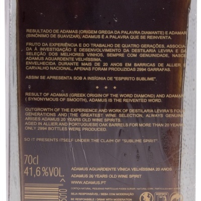Aguardente Vínica Adamus Velhíssima 20 anos