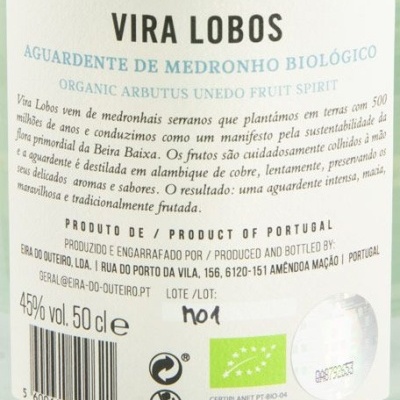 Aguardente de Medronho Vira Lobos biológico