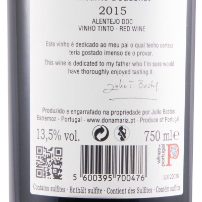 Júlio Bastos Grande Reserva Alicante Boushet Tinto 2015