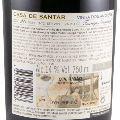 Etiqueta de vinho Casa de Santar Vinha dos Amores Touriga Nacional 750 ml