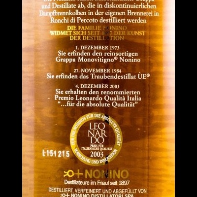 Grappa Nonino lo Chardonnay Barrique