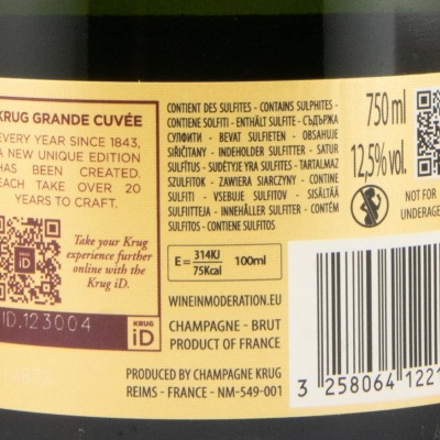 Champagne Krug Grand Cuvée Bruto 172ème Édition