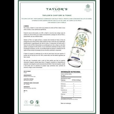 Taylor's Chip Dry & Tonic 25CL