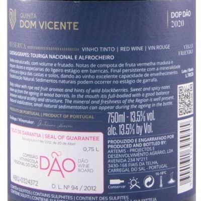 Dom Vicente Reserva Tinto 2020
