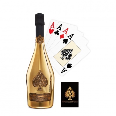 Champagne Armand de Brignac Gold Velvet Bag Bruto