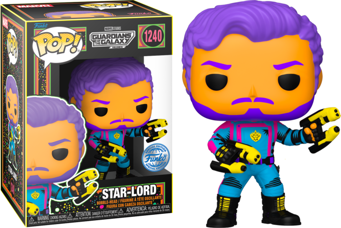 Funko POP! Marvel: Guardians of the Galaxy Vol. 3 - Star-Lord - Black Light - Exclusive - 1240