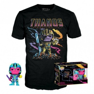Funko POP! and Tee Marvel: Thanos - Black Light - Exclusive - Size (M)