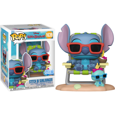 * PRÉ-RESERVA * Funko POP! Premium Deluxe Lilo & Stitch - Stitch in Sunlounger Exclusive #1639
