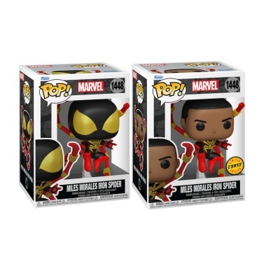 Funko POP! Marvel Miles Morales Iron Spider #1448 Common & CHASE Bundle