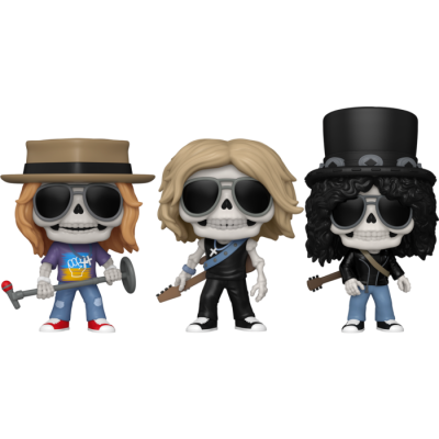 Funko POP! Rocks: Guns N Roses -  Axl Rose, Slash, Duff McKagan (Skeleton) - EXCLUSIVE (Set of 3)