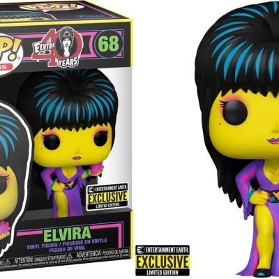 Funko POP! Icon: ELVIRA - BLACK LIGHT - ENTERTAINMENT EARTH Exclusive - 68