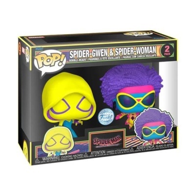 Funko POP! Marvel: Marvel: Spider-Man Across the Spider-Verse - Spider-Gwen and Spider-Woman - Black Light - 2Pack - Exclusive
