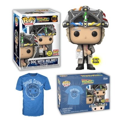 Funko POP and Tee: Back to The Future - Doc with helmet - GITD Exclusive - L - 959