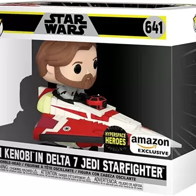Funko Pop! Ride Super Deluxe: Star Wars - OBI-WAN in Delta 7 - Amazon Sticker Exclusive - 641