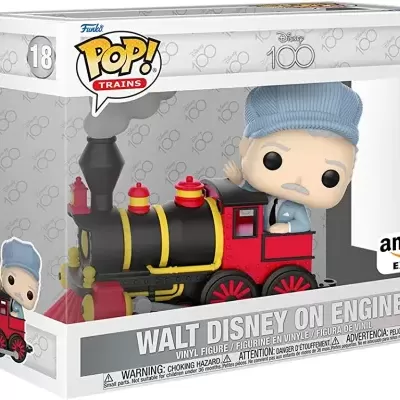 Funko POP! Trains:Disney 100th - Walt Disney on Engine - Amazon Sticker Exclusive - 18