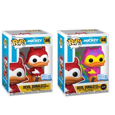Funko POP! Mickey & Friends - Devil Donald with Pumpkin - EXCLUSIVE #1446 CHASE BUNDLE