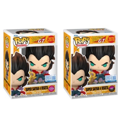 * PRÉ-RESERVA * Funko POP! Dragon Ball: GT - Super Saiyan 4 Vegeta (Flocked) EXCLUSIVE #2078 GITD FLOCKED CHASE BUNDLE