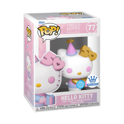 Funko POP! Sanrio: 50TH ANNIVERSARY - HELLO KITTY WITH PRESENT - GLITTER - FUNKO Exclusive - 77