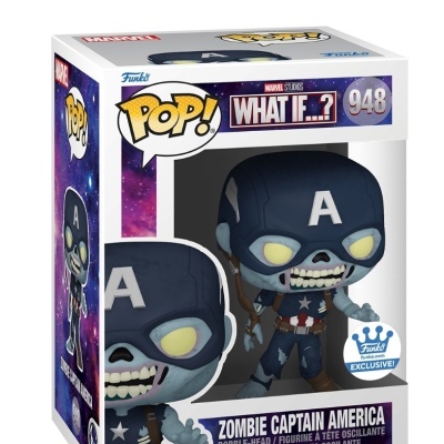 Funko POP! Marvel: What If - Zombie Captain America - Funko Sticker Exclusive - 948