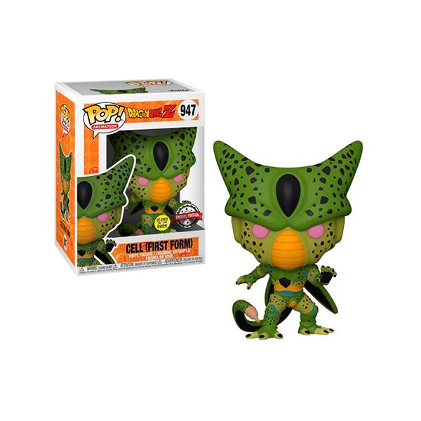 Figura Funko Pop! Cell (First Form) Dragon Ball Z, verde com detalhes amarelos e pretos