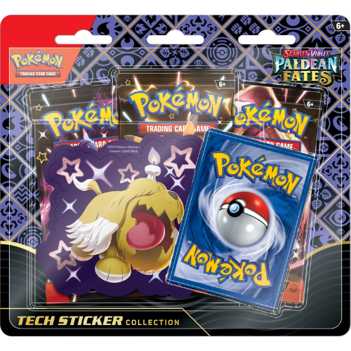 Pacote Pokémon com boosters e autocolantes do Pokémon Yamask e Pokébola