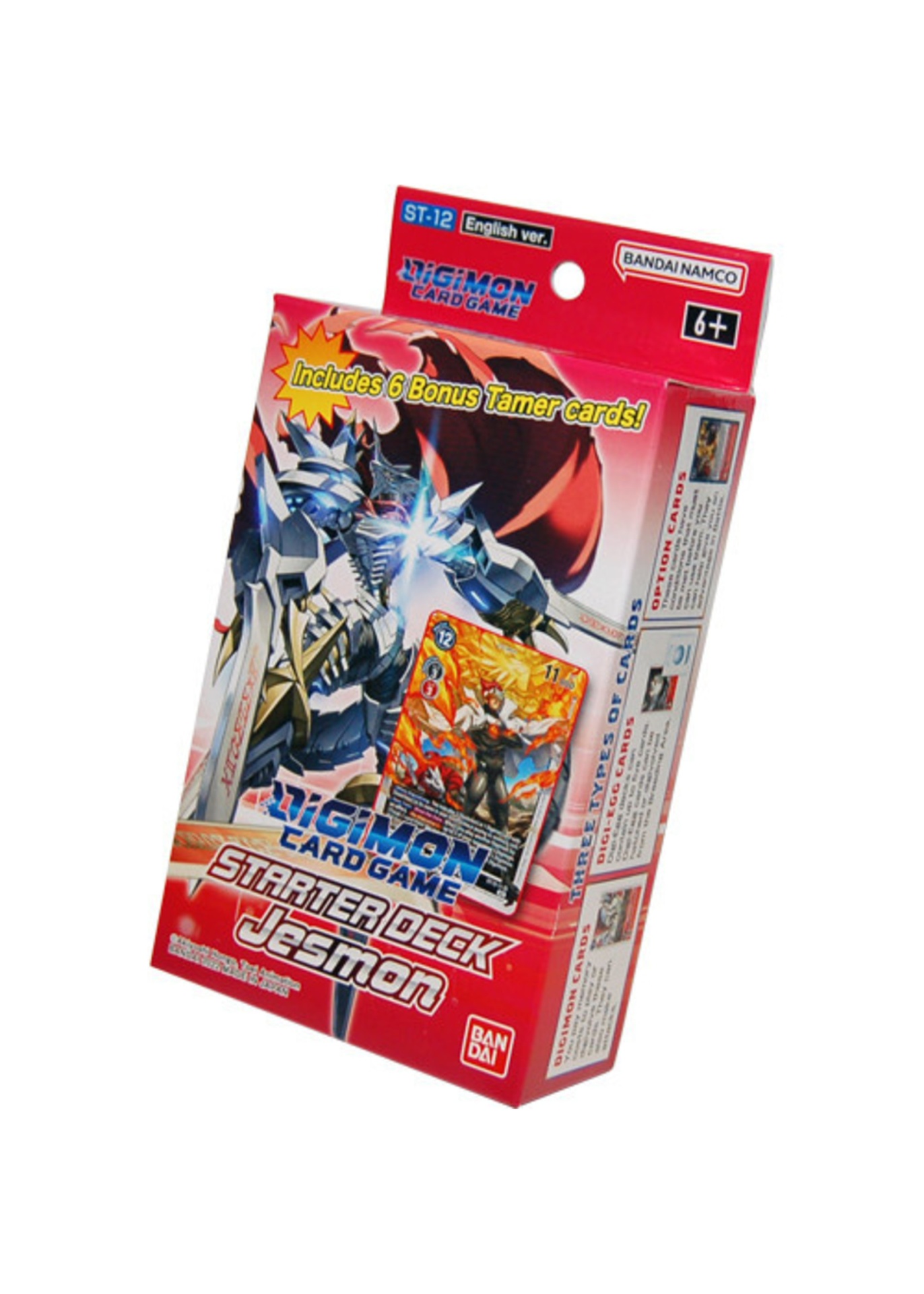 Caixa vermelha Digimon Card Game Starter Deck Jesmon com ilustração robótica