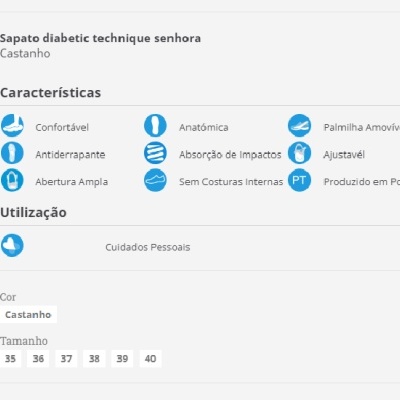 Sapato de Senhora Diabetic Technique com Velcro WALK