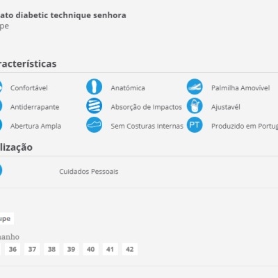 Sapato de Senhora Diabetic com Velcro ANA