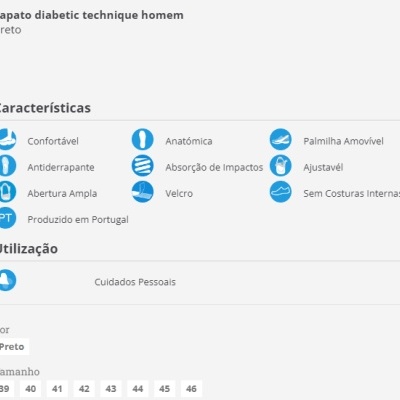 Sapato de Homem Diabetic com Velcro DRIFT