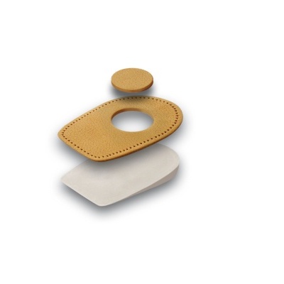 Talonete em Pele com Centro Amovível e Fixação Adesiva