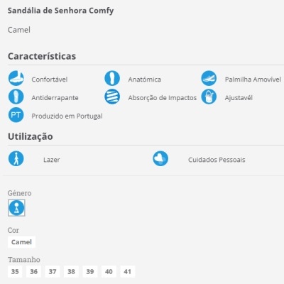 Sandália de Senhora Comfy CAMÉLIA