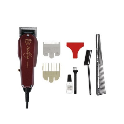 Máquina de cortar cabelo Wahl burgundy com acessórios de corte e limpeza