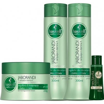 Produtos capilares Haskell Laborandi em embalagens verdes