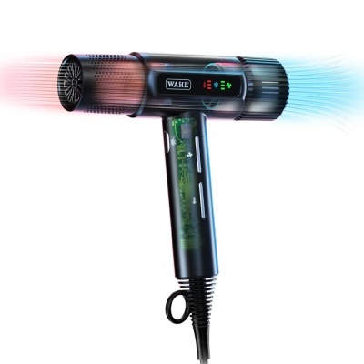 Secador de cabelo preto WAHL com display digital e fluxo de ar