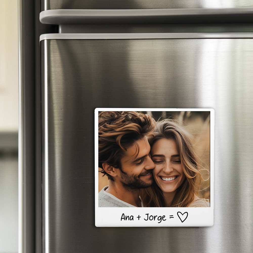 Azulejo Íman foto " Eu + Tu=🤍"