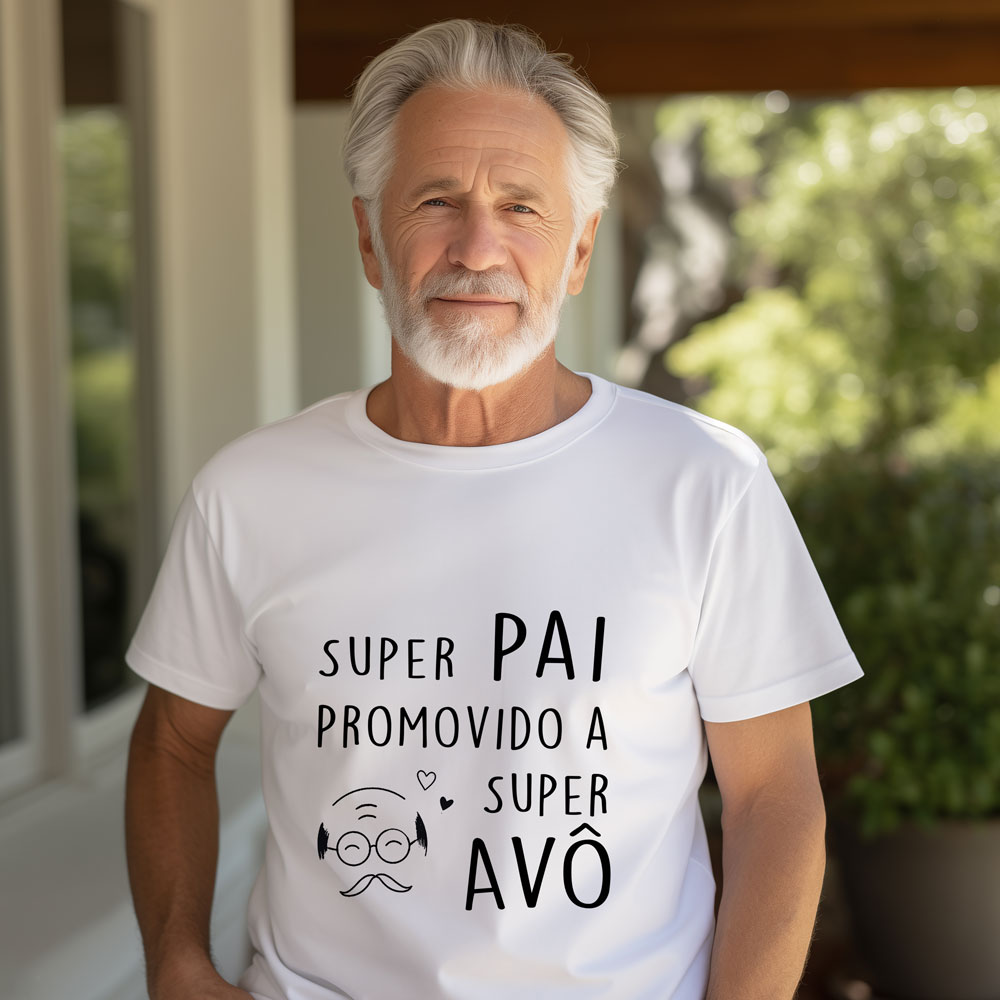 T-shirt Melhor Pai promovido a Melhor Avô