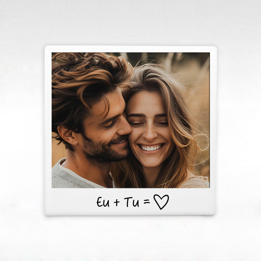 Azulejo Íman foto " Eu + Tu=🤍"