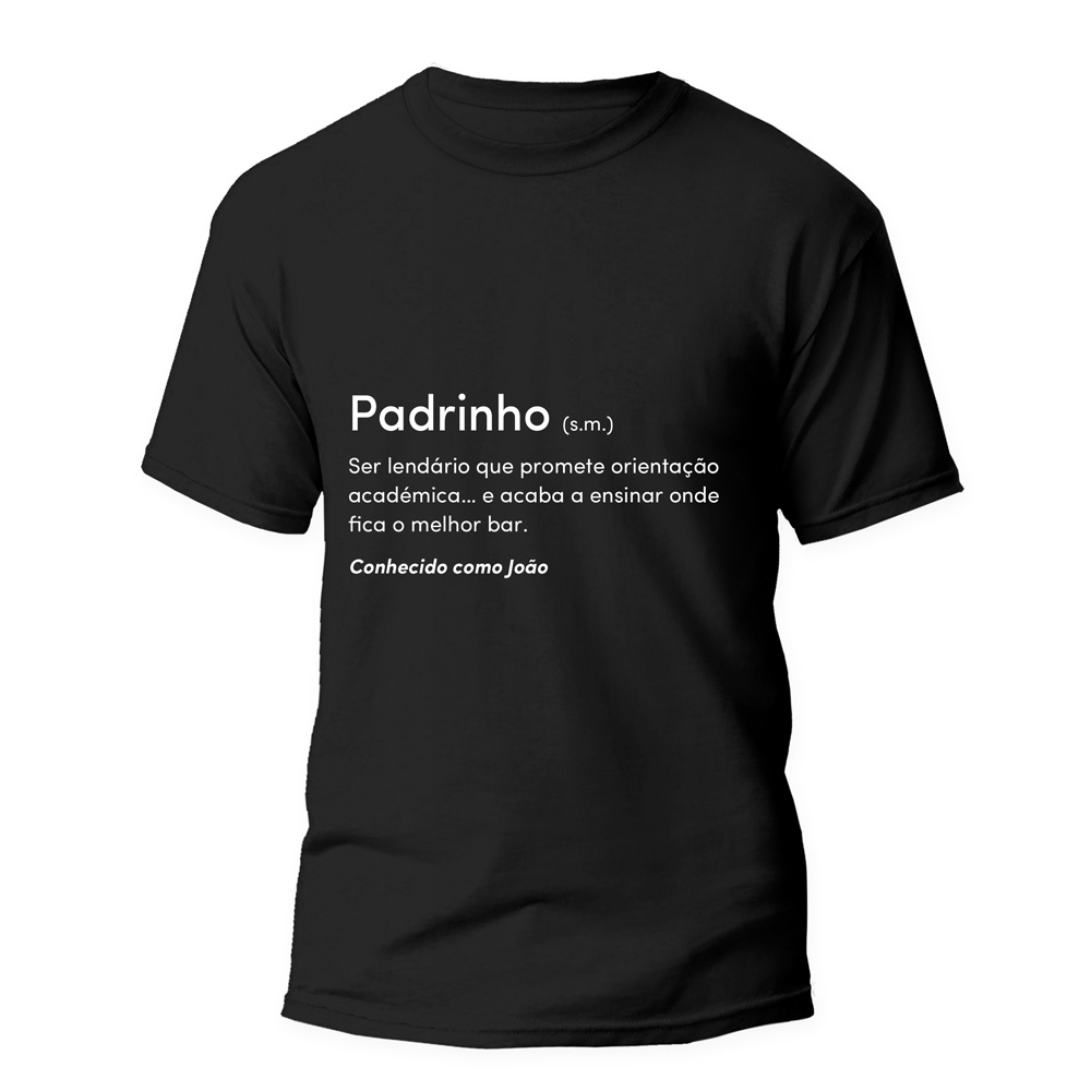 T-shirt Padrinho Académico – Dicionário com Humor