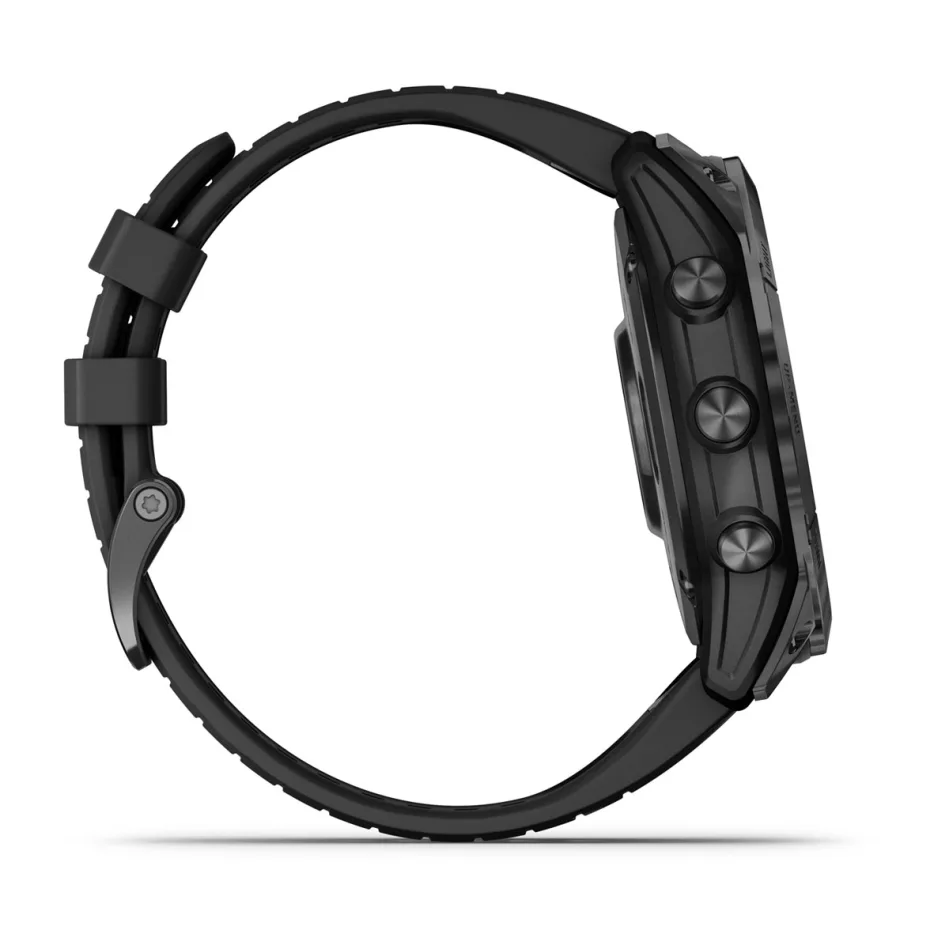 fēnix® 7X Pro – Sapphire Solar Edition Cinzento carbono em titânio revestido a DLC com bracelete preta 010-02778-11
