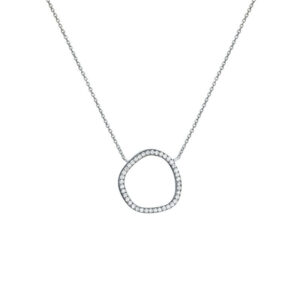 OMNIA Colar Contorno brilhantes prateado.