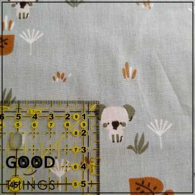 Tecido Algodão Orgânico | Cangurus e Koalas | Koalas fundo Azul