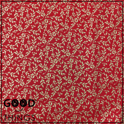 Tecido Natal | Folhinhas Douradas fundo Vermelho