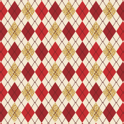 Tecido Losangos Vermelho e Dourado