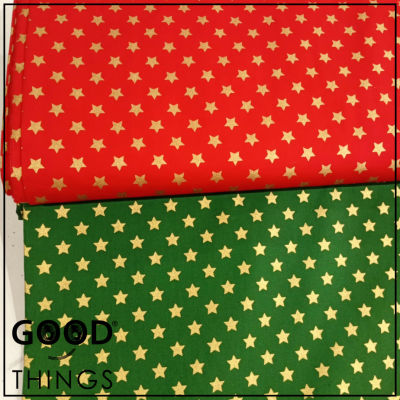 Tecido Natal | Estrelas Douradas 1cm