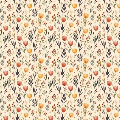 Tecido Túlipas Amarelas e  Vermelhas