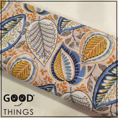 Loneta Folhas Azuis e Amarelas