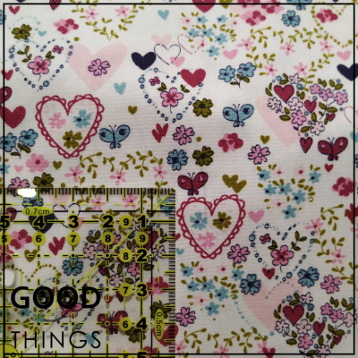 Tecido Algodão Orgânico | Flores e Corações